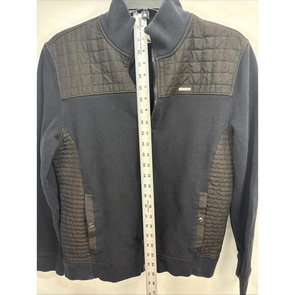 Calvin Klein Men's Black Quilted Jacket with Rib Knit Trim - Medium - Picture 6 of 9
